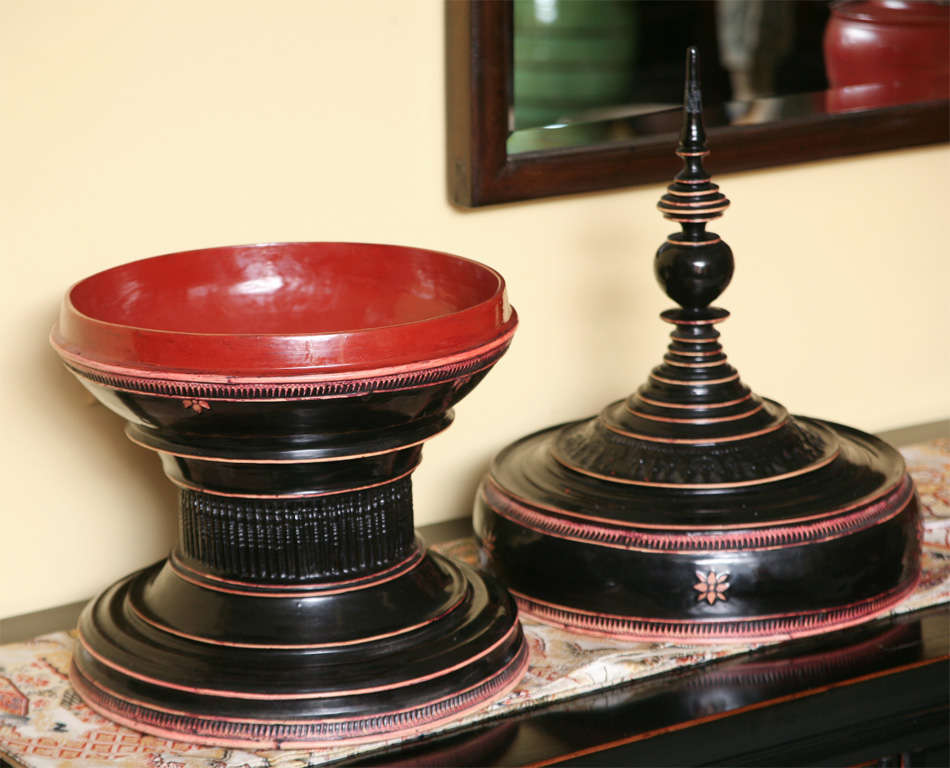 Burmese Lacquer Offering Bowl 3