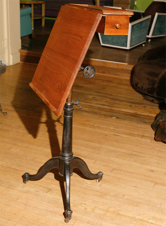 Cast Iron Artist's Stand, with Pencil Boxes