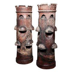 Antique Crazy Mottled Chimney Pots
