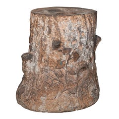 Naturalistic 19th Century Scottish Fireclay Pedestal / Garden Seat