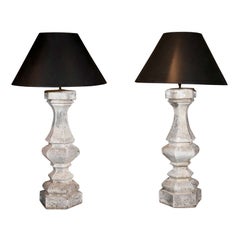 Estate-Sized Pair of French Cast Stone Lamps