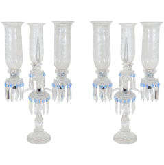 Spectacular Pair of Baccarat Girandoles