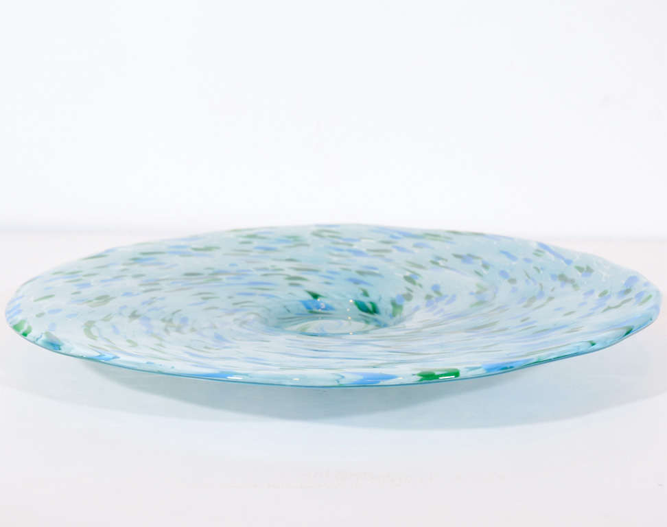German Organic Mid-Century Handblown Modernist Glass Plate by Rosenthal Studio-Line