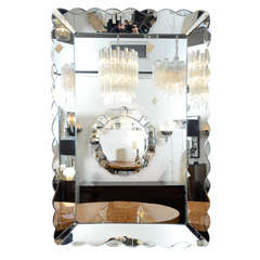 Glamourous Hollywood Scalloped Edge Mirror