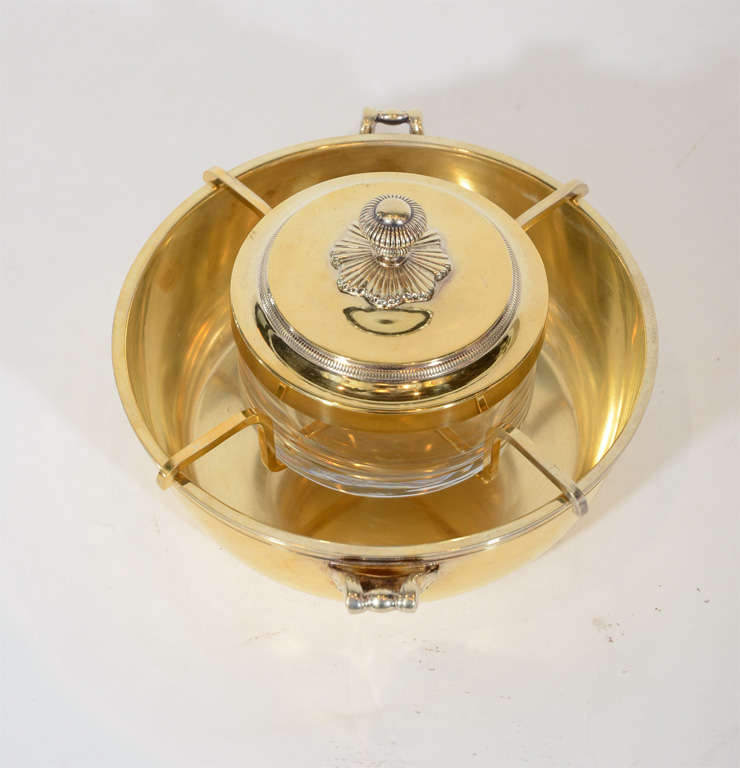 Art Deco Gilded and Sterling Caviar Bowl by Christofle 1