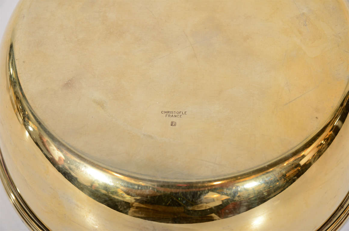Art Deco Gilded and Sterling Caviar Bowl by Christofle 6