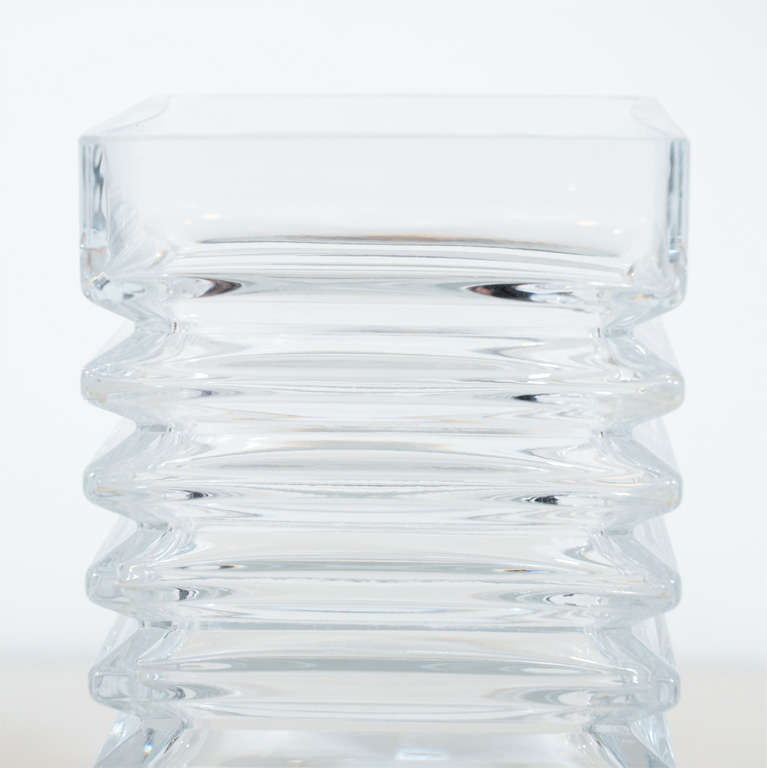 Mid-Century Modernist Stepped Glass Vase by Harmoska In Excellent Condition In New York, NY