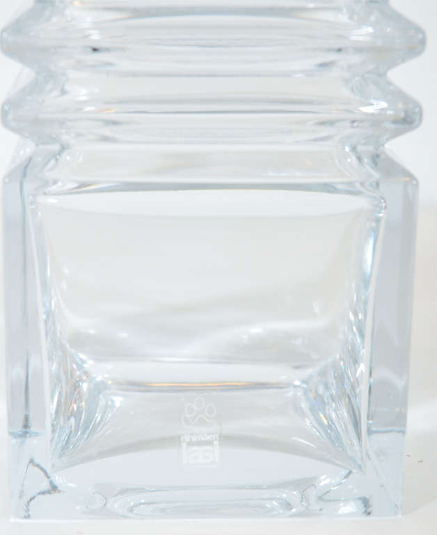 20th Century Mid-Century Modernist Stepped Glass Vase by Harmoska