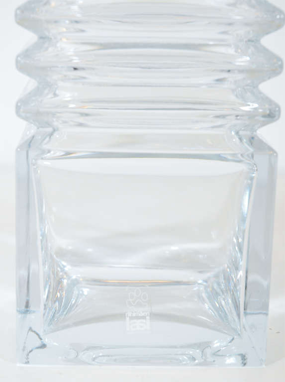 Mid-Century Modernist Stepped Glass Vase by Harmoska 1
