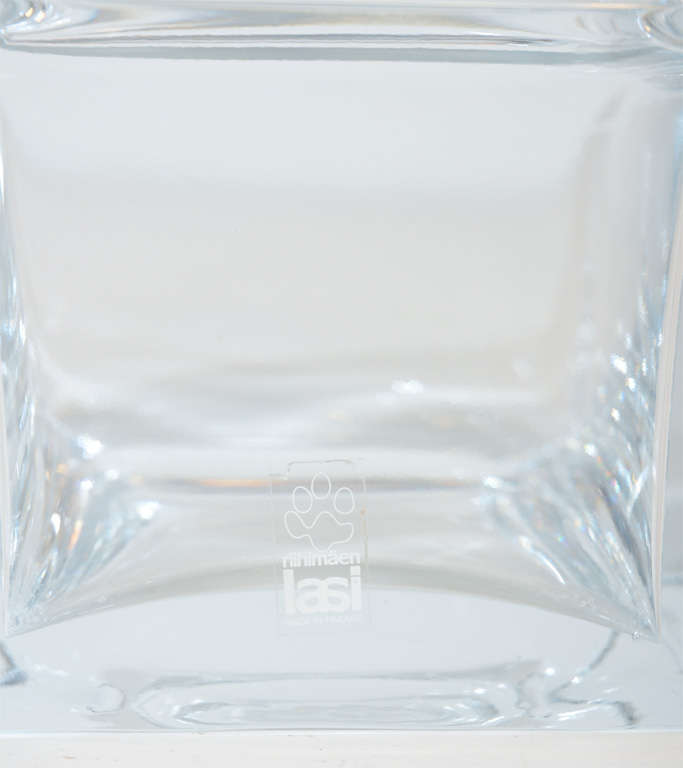 Mid-Century Modernist Stepped Glass Vase by Harmoska 3