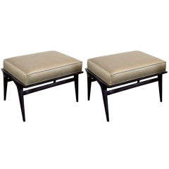 Pair of Modernist Ottomans In the Manner of Gio Ponti