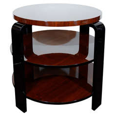 Stunning Art Deco Machine Age Three Tiered Occasional Table Stunning Art Deco Machine Age Three Tiered Occasional Table