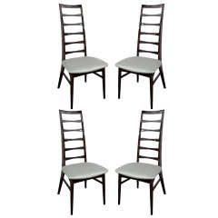 Set of Four Modernist Ladder Back Chairs by Niels Moller