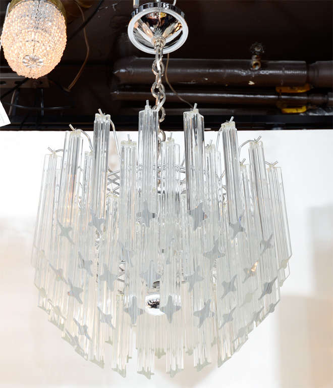 Kamer Multi Tier Crystal Prism Chandelier With Waterfall Design