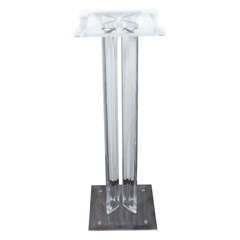 Sexy  Modernist Lucite Pedestal with Beveled Base