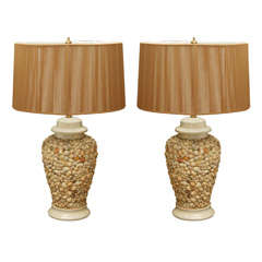 Pair of Vintage Shell Lamps