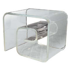 Greek Key Style Lucite Side Table