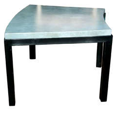 Curved Aqua Leather Top Table Widdicomb Style 6