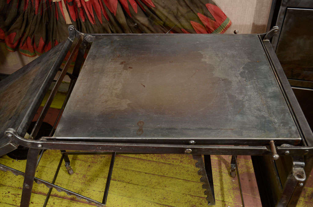 Steel French Industrial Folding Table For Sale