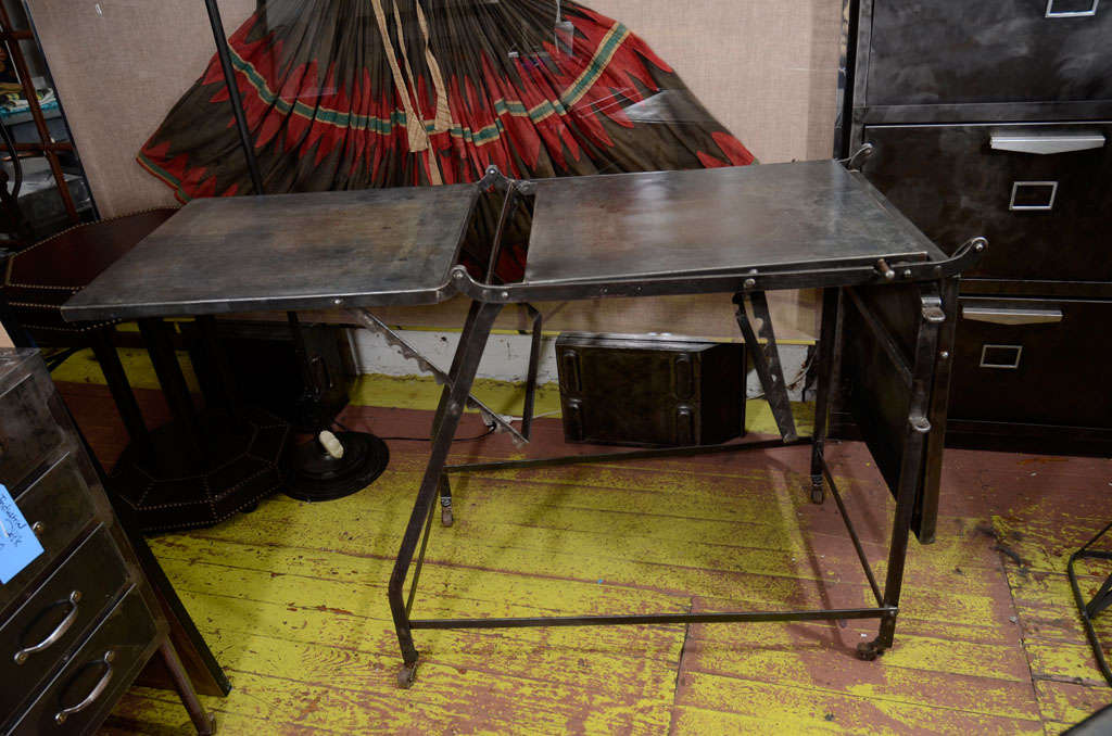 French Industrial Folding Table For Sale 2