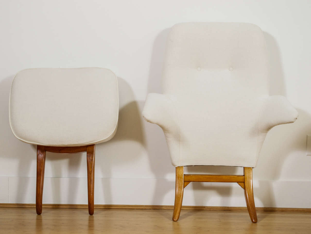 Mahogany Penguin Chairs by Theo Ruth