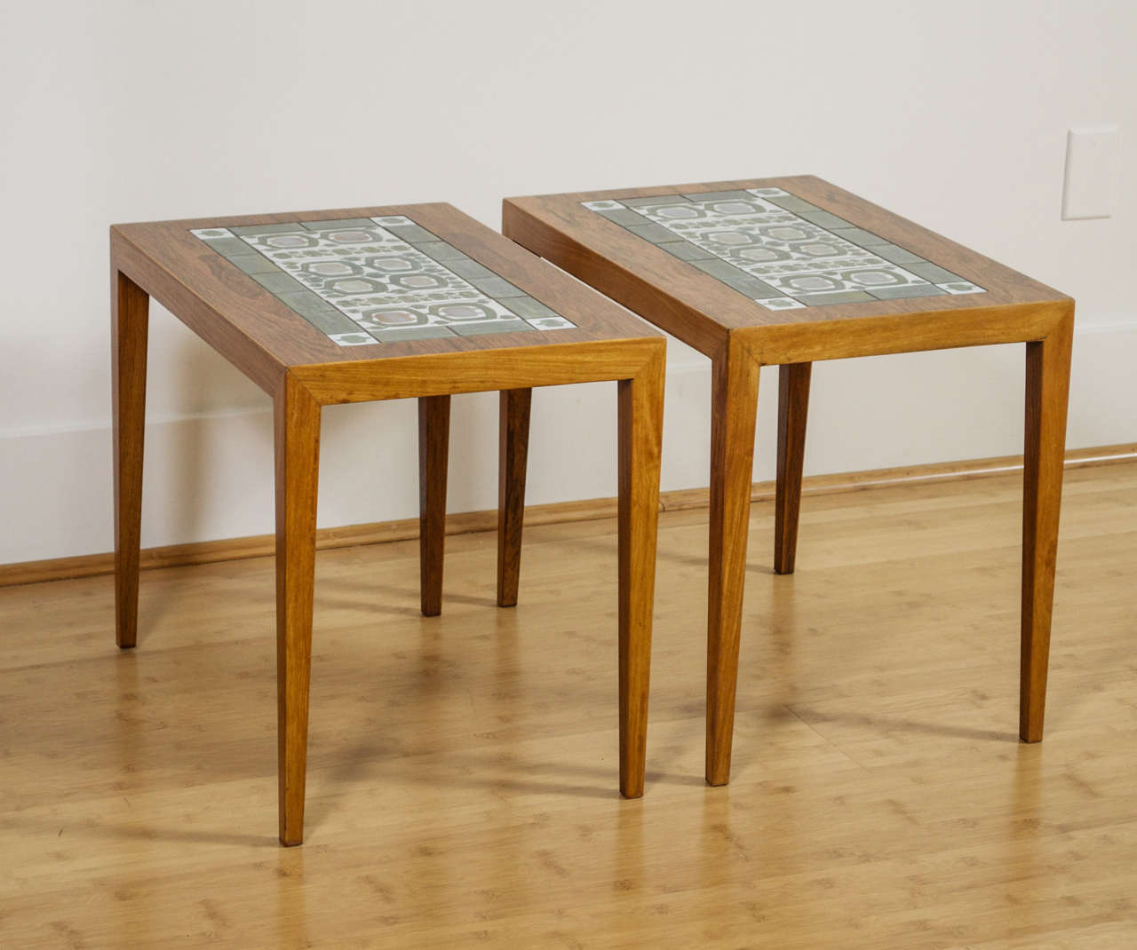 Mid-Century Modern Haslev Furniture - Nils Thorsen Tiles - Pair of Side Tables