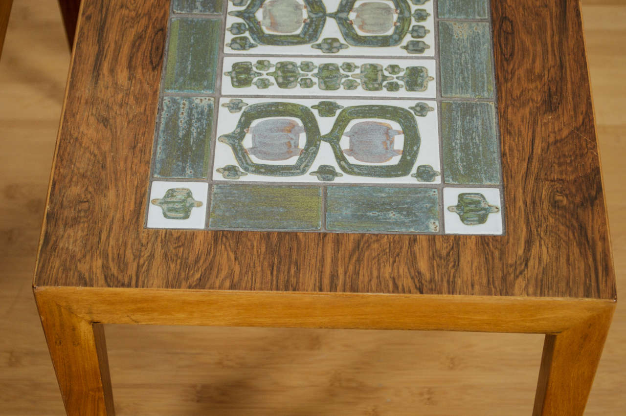 Haslev Furniture - Nils Thorsen Tiles - Pair of Side Tables In Excellent Condition In San Francisco, CA