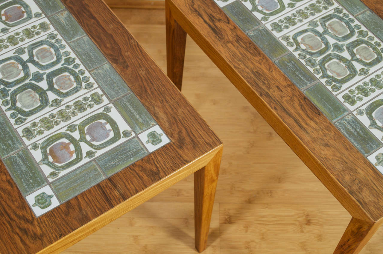 Mid-20th Century Haslev Furniture - Nils Thorsen Tiles - Pair of Side Tables