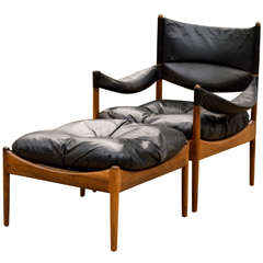 Kristian Solmer Vedel 'Modus' Lounge Chair with Ottoman