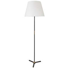 Patinated Steel Floor Lamp by Maison Charles et Fils, 1960s