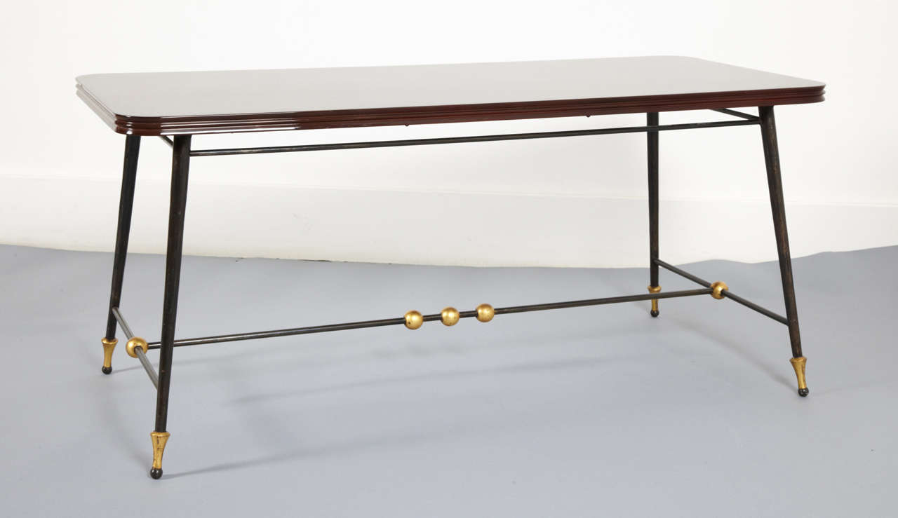Wood Rectangular coffee table by Jules et André Leleu, 1960