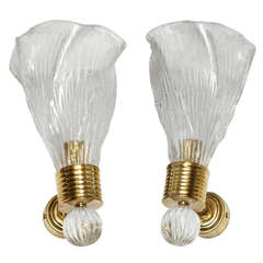 Pair of sconces in Murano glass.