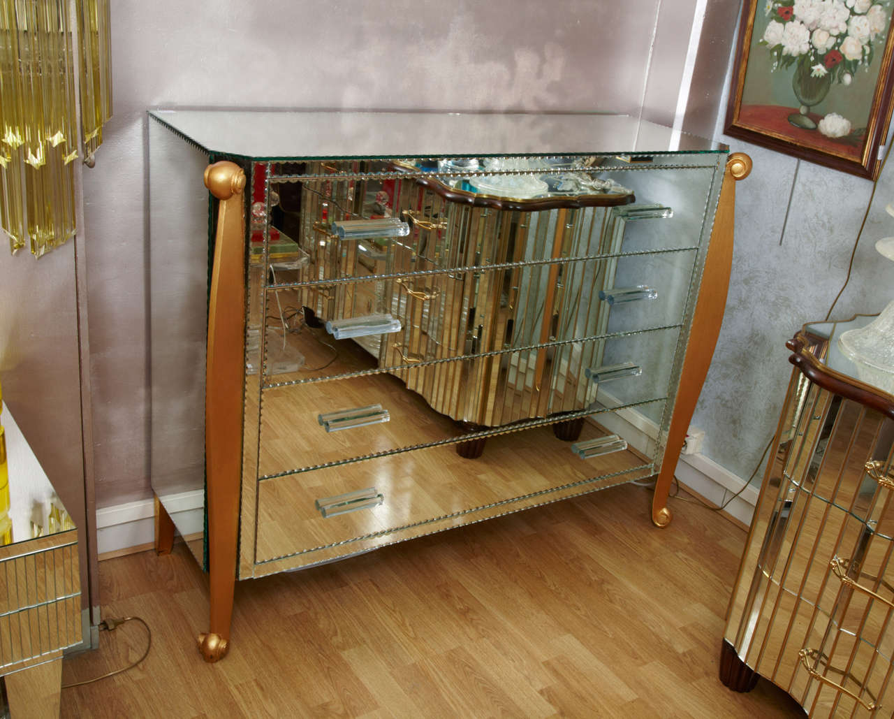 Commode All In Mirror With 4 Drawers