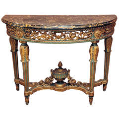 Grand Louis XVI Painted and Gilded Console Grand Louis XVI Painted and Gilded Console