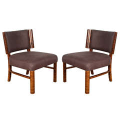 Pair of French Modern Macassar Chairs
