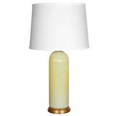 Large Citron Ribbed Seguso Lamp