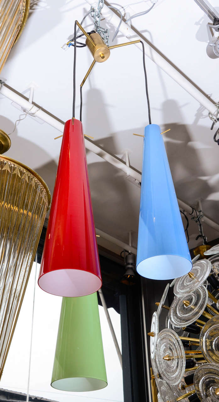 Italian Colorful Chandelier by Vistosi Murano