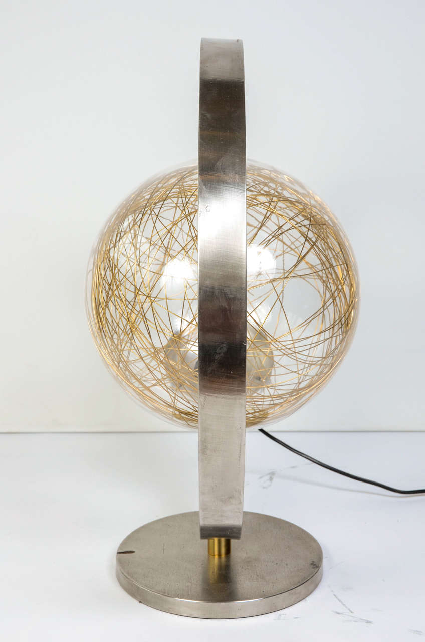 Brass Saturn Lamp by Hisle