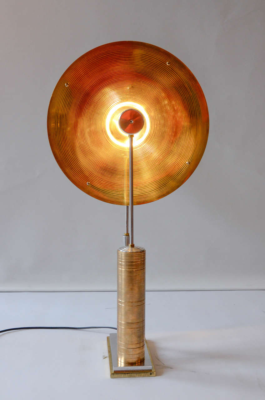 Bronze Cymbal Lamp by Hisle at 1stDibs