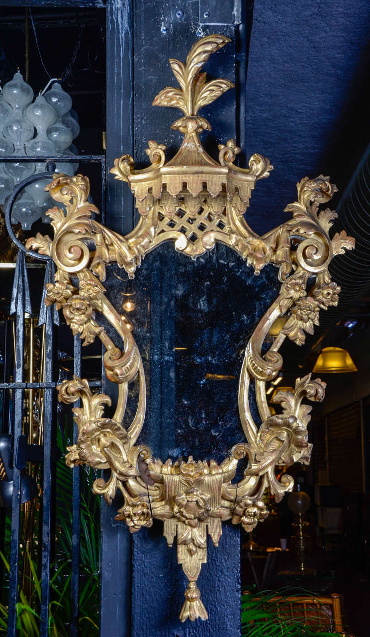 18th century giltwood, Baroque mirror.