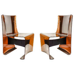 Two Smoked Brown Lucite Chairs, 1970