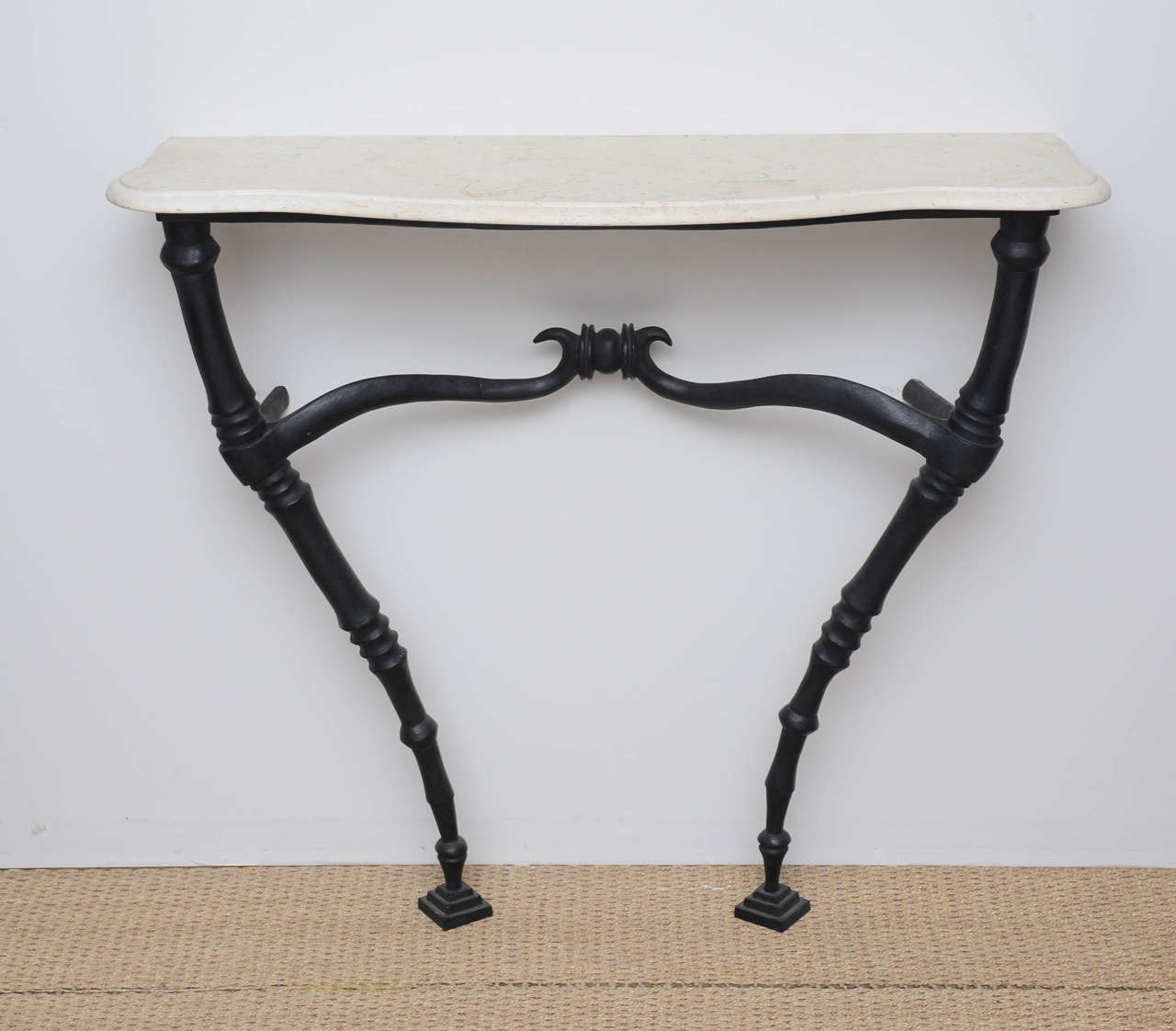 Custom Sautrelle by Manuela Zervudachi. Bronze base and marble top-exquisite sculptural console. Signed series one of six, 2006.