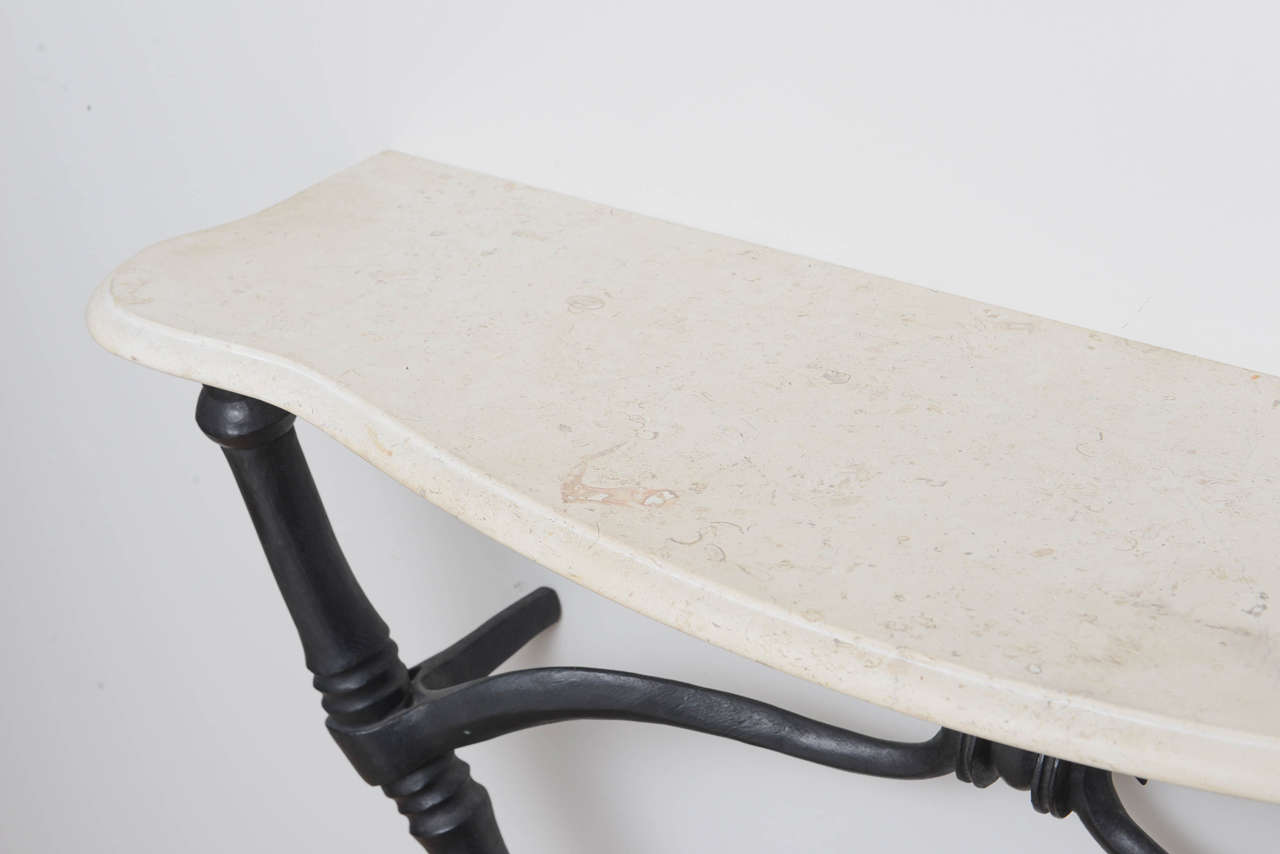 Contemporary Bronze and Marble Sculptural Console by Manuela Zervudachi For Sale