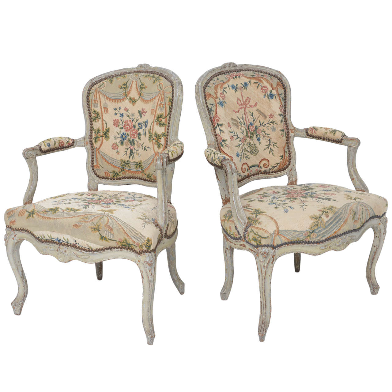 Pair of 18th Century Louis XV Fauteuil For Sale
