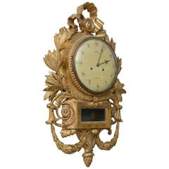 Swedish Gilded Wall Clock