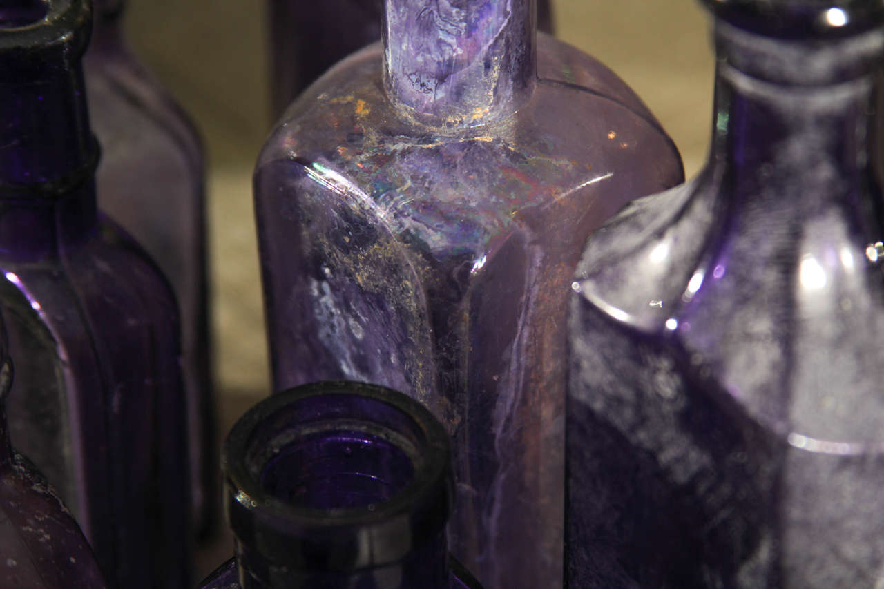 Set of Nine Purple Bottles 2