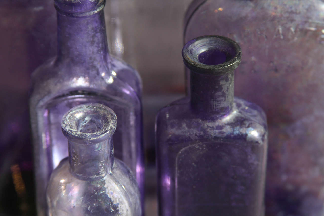 19th Century Group of Six Purple Bottles