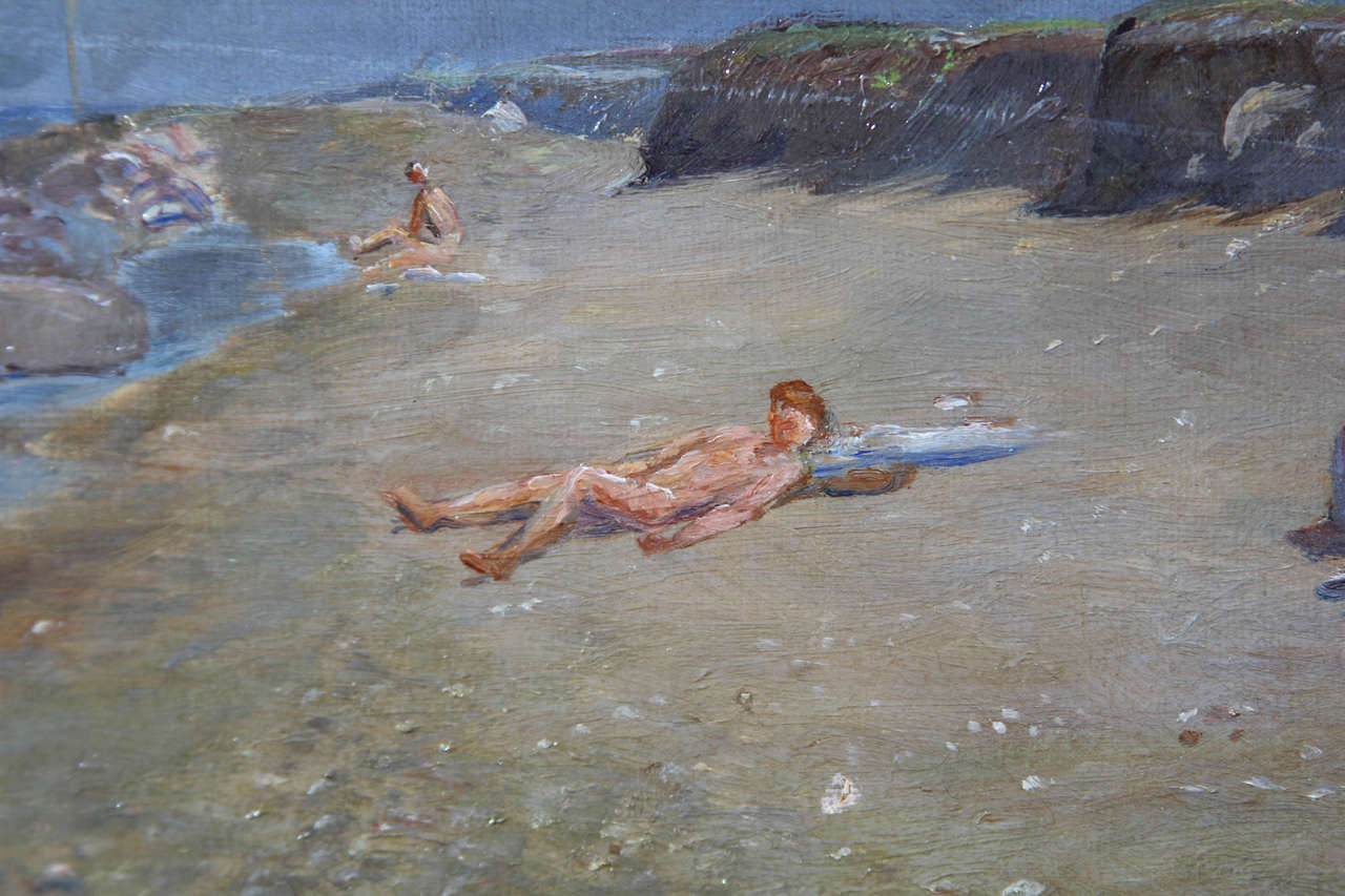 Nude Beach Painting In Distressed Condition In Seattle, WA