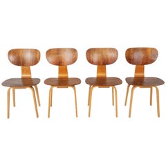Set of 4 Cees Braakman for Pastoe Dining Chairs, Model SB13, Combex Series