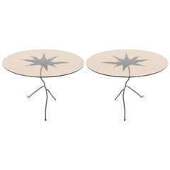 Set of Two Wonderful Bird Leg Brutalist Style Side Tables